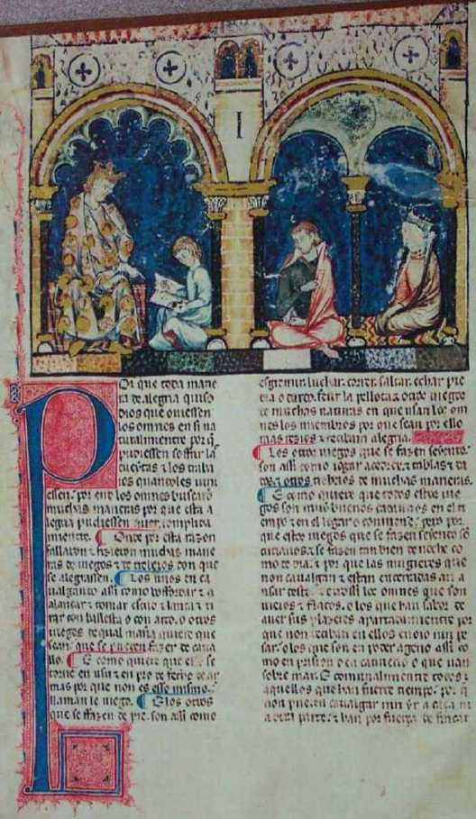 Alphonso Dictating the Book (f. 1r )