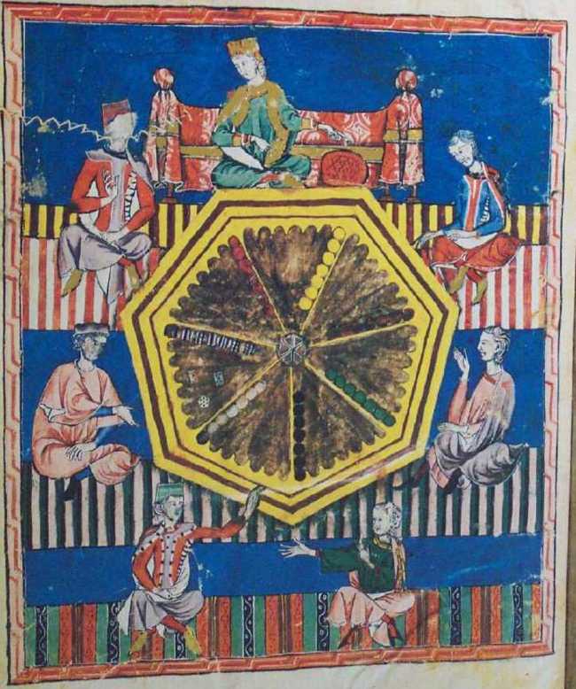 7 nobles playing at 7-handed Tables (Backgammon) F. 97 V)